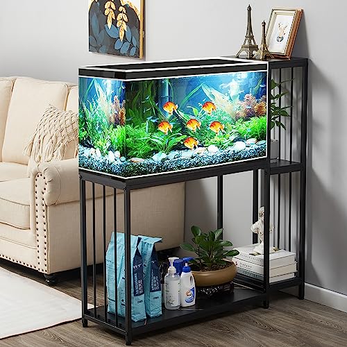Golason Fish Tank Stand For Up To 29 Gallon Aquarium, Reptile Terrariums Tank Stand, Metal Wooden Aquarium Stand, Black #TOP2