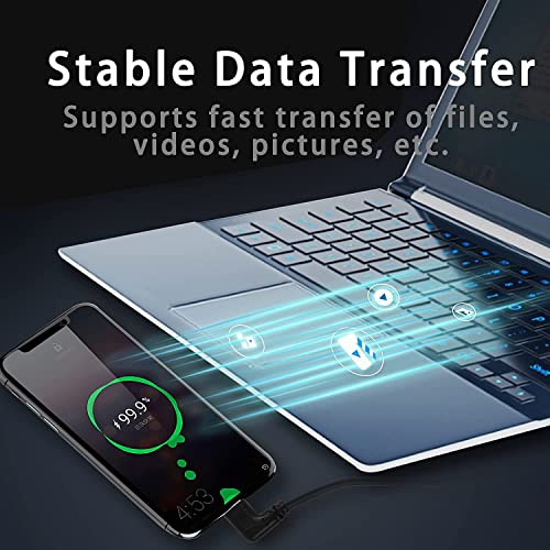 GELRHONR 25cm Right Angle USB C Cable - Type C to 3.0 Fast Charging with 18W, 5Gbps Data Transfer, 90 Degree - 0.25M - Image 4