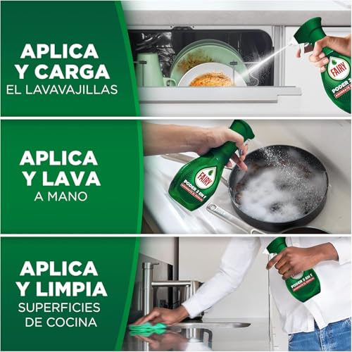 Miniatura 5 de Fairy Poder Sin Remojo Limón Spray, Pre-Tratamiento Para Vajilla Y Cocina, Eficaz Con El 100 De La Grasa, Desengrasante, Limpieza Rápida Sin Esfuerzo, Spray Y Recarga 1000ml 2 X Recarga 2 X 500ml
