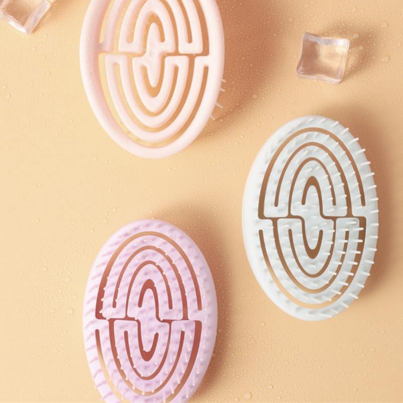 Miniatura 9 de Juego de peine de masaje para el cuero cabelludo del tamaño de la palma, 2 peines ligeros para el cabello abdominales para mujeres, masaje suave del