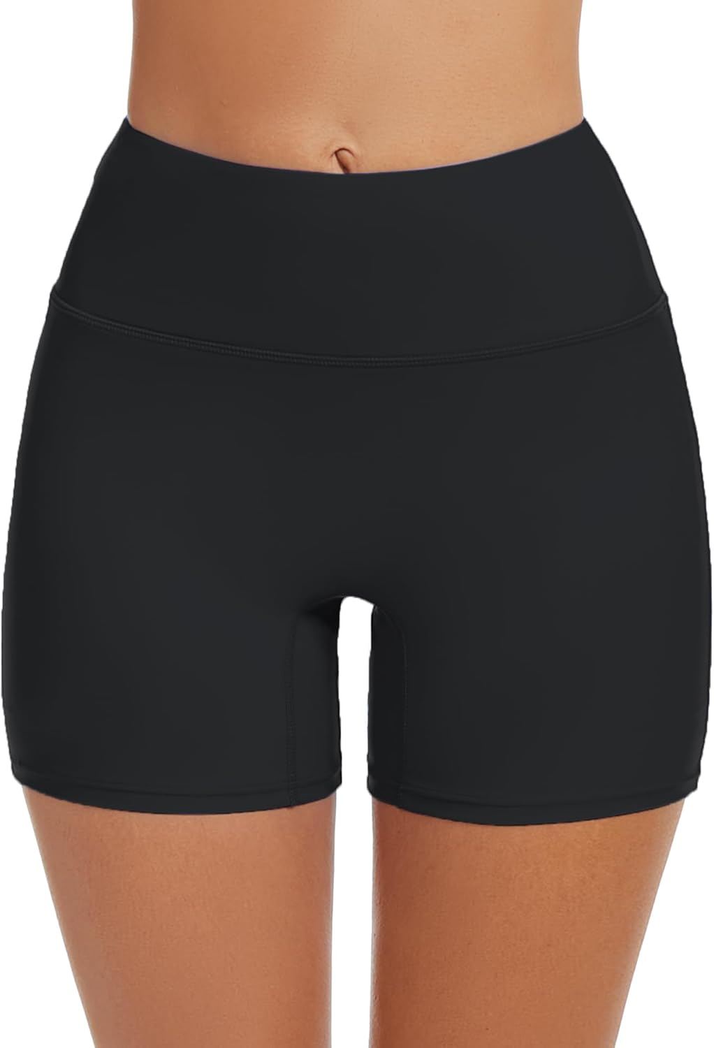 Tournesol Women's Swim Shorts High Waisted Bathing Suit Bottoms Seamless Swimsuit Boy Shorts with Pockets - Image 3