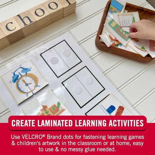 velcro brand dots with adhesive  250pk white  small 12 inch circles  sticky back round dots for secure mounting in office school or home vel-30867-ams