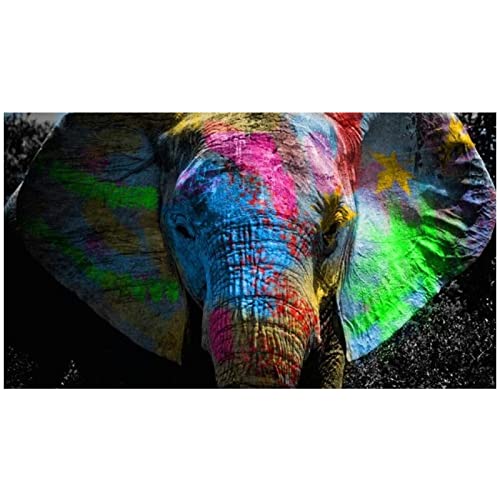 HGLLL Pinturas en Lienzo Arte de Elefante Colorido Carteles e Impresiones de Pared Imágenes Sala de Estar Decoraciones Cover