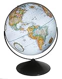 Replogle Eureka 16 inch Desktop Globe with up to Date Blue Ocean Raised Relief map and Full Swing gyromatic Assembly