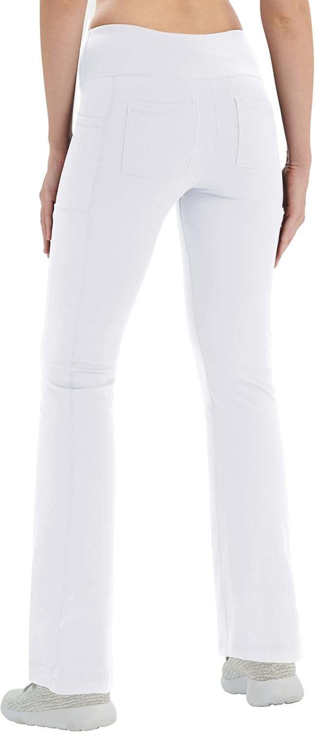 Zeronic Women Yoga Dress Pants Stretchy Bootcut High Waist Straightleg Workout Office Slacks with Pockets Bootleg Flare Pants - Image 3