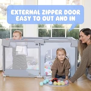Baby Playpen 71x47'' Large Baby Playard for Babies and Toddlers Sturdy Baby Fence Anti-Slip Play Yard for Indoor & Outdoor, Play Pen with Breathable Mesh, Zipper Door (NO Mat) Baby Playpen 71×47” Large Baby Playard for Babies and Toddlers Sturdy Baby Fence Anti-Slip Play Yard for Indoor & Outdoor, Play Pen with Breathable Mesh, Zipper Door (NO Mat)