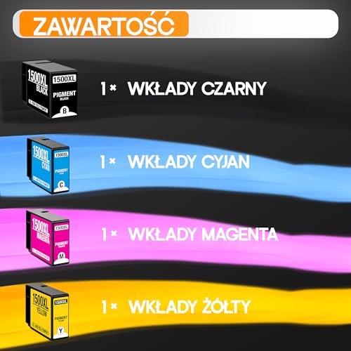 Supply Guy 1500XL Kartridże kompatybilne z Canon PGI-1500XL do MAXIFY MB2750 MB2700 MB2150 MB2050 Multipack 4 Wkłady atramentowe