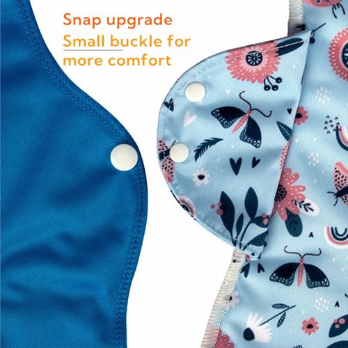 Image of Washable Sanitary Pad with Wings,Reusable Washable Cloth Menstrual Pads,Reusable Sanitary Pads for Women,4pcs /Set,Pack of 3+1 Storage Bag,Suitable for Menstrual Period,Incontinence Patients
