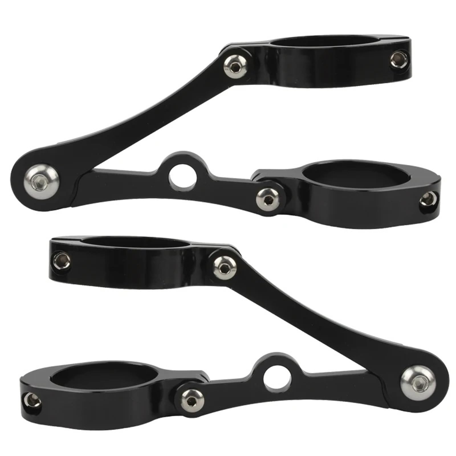 Light Tube Clamp Universal Motorbike Motorcycle Headlight Spotlight Bracket Mount Clamp 39/41mm Fit for Harley Fit for Cafe Racer(Black)