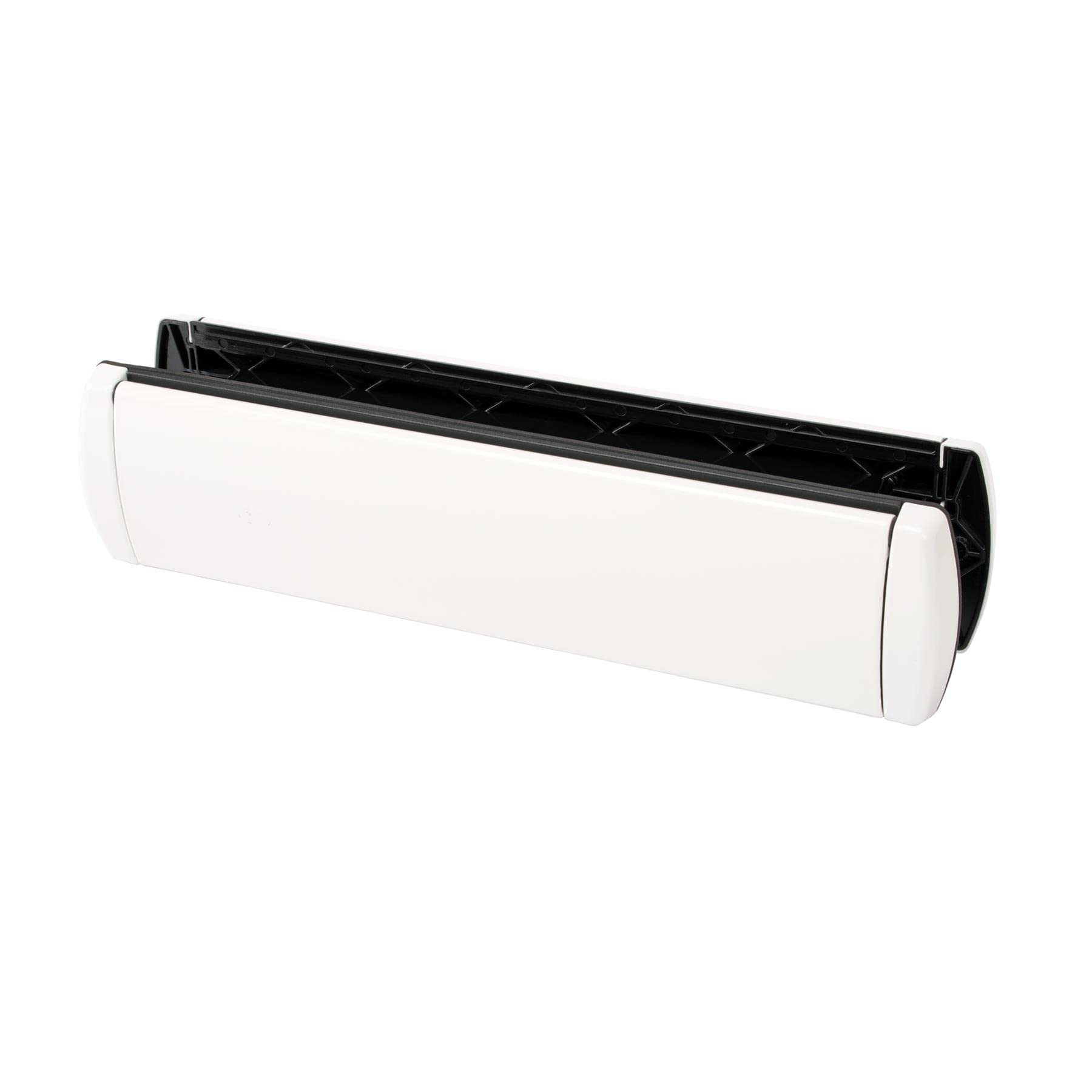 JCP 12" Inch Letter Box, Heavy Duty GreenteQ Sprung Letterbox - White, for UPVC Doors Composite Doors, and Wood (40-80mm Thickness)