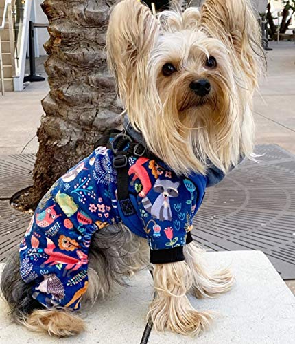 Image of CuteBone Small Dogs Outfit Soft Puppy Onesies Pjs Dog Pajamas Pet Coat Cat Apparel Comfy Doggie Jumpsuit Bodysuit for All Seasons