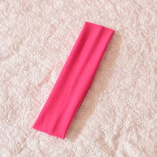Image of Sport Yoga Headbands,Pack of 14,Fashion Soft Elastic Polyester Sweatband Yoga Stretchy Headband for Women Man Girl (Rose Red)