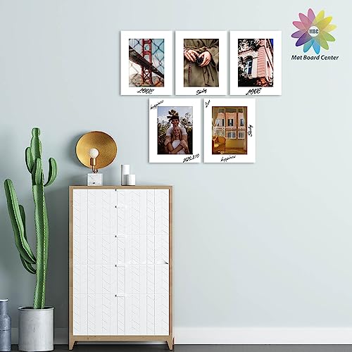 image for MBC Mat Board Center, 5 Pack 8x10 for 6x8 White Picture Mats Frame Mat