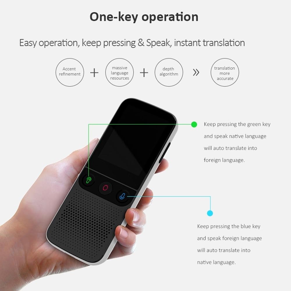 Traduttore Linguistico Istantaneo – Supporto 134 Lingue Online, 10 Offline, Fotocamera 5 MP, Batteria 1500 MAh, Touch 2.4", Per Viaggi E Studio