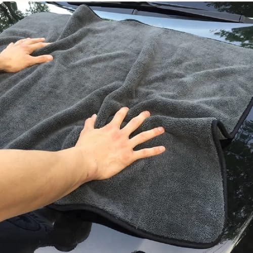 Image of Auto Hub Big Size- 90 X 60cm Microfiber Cloth for Car - Ultra Soft - Suede Edges & Dual Sided Microfiber Cloth - Lint & Streak Free Car Cleaning Cloth - Multipurpose Car Wash Cloth for Drying-3pc,Grey