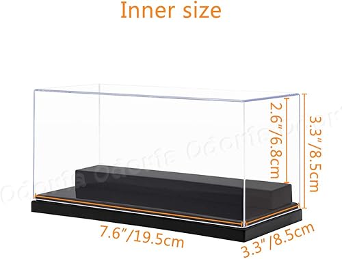 Miniatura 4 de Odoria Caja de acrílico transparente de la caja de presentación 7,8" exhibición larga de la figura del coche 2 pasos a prueba de polvo