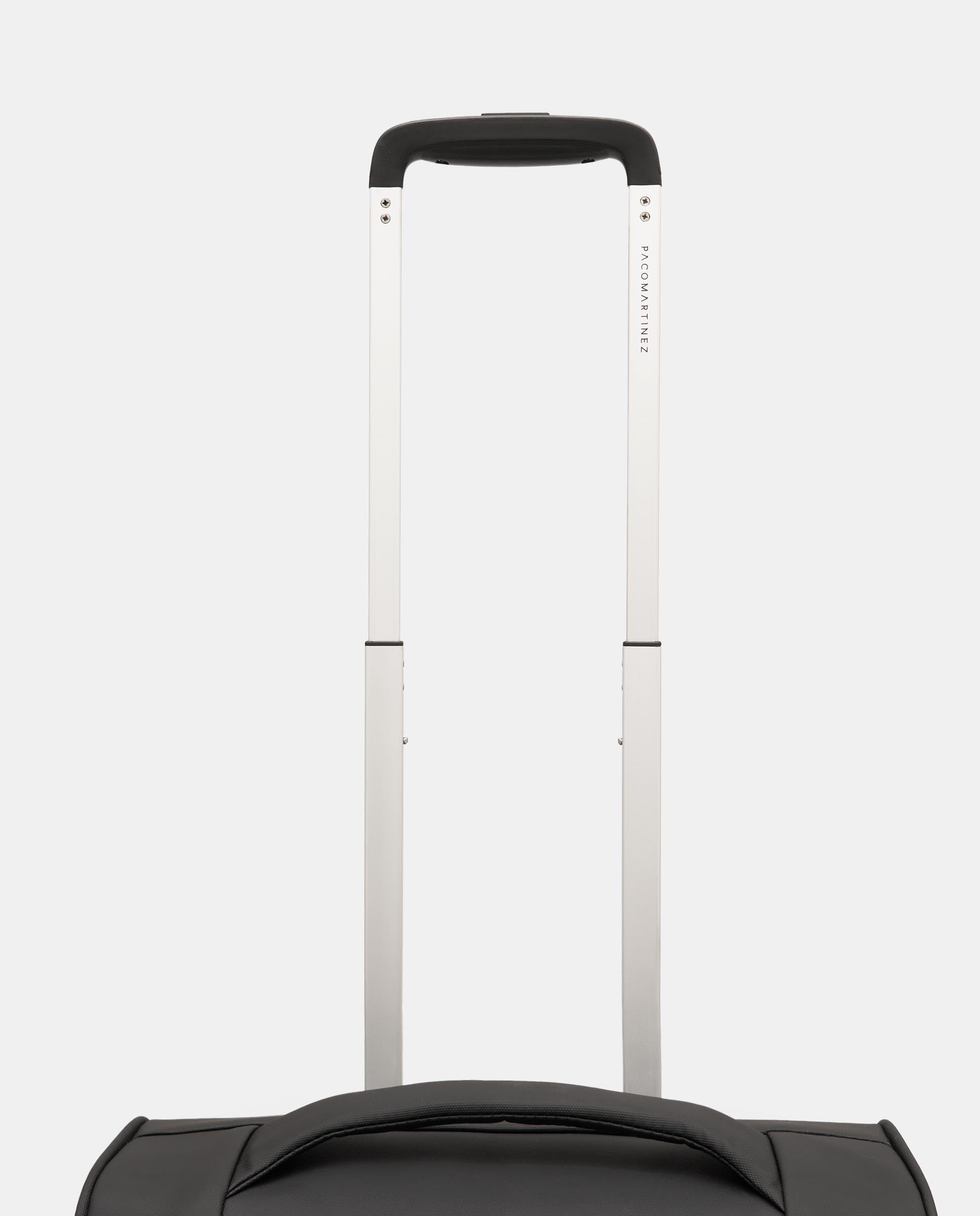 PACO MARTINEZ Maleta de Viaje Unisex, Maleta de Cabina V Air Expandible con Candado TSA, Capacidad 36-44 litros, Color Negro - 40x55x20-25 Centímetros
