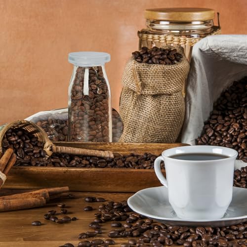 14 Pack 3.38 oz Small Glass Milk Bottle with Lids Reusable Drinking Bottle Clear Mini Glass Bottles Juice Glass Container Bottle Shake Glass Bottles for Drinking Water Juice Honey Supplies