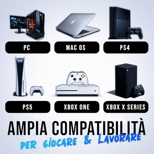 Klim Chroma Tastiera Wireless Italiana - Sottile, Resistente, Ergonomica + Tastiera Gaming Retroilluminata Silenziosa E Impermeabile + Pc Mac PS4 PS5 + Nuova Versione + Nera - 5