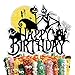 Glitter Jack and Sally Happy Birthday Cake Topper for Halloween Theme - movie Theme Anniversary Birthday Party Decoration Supplie