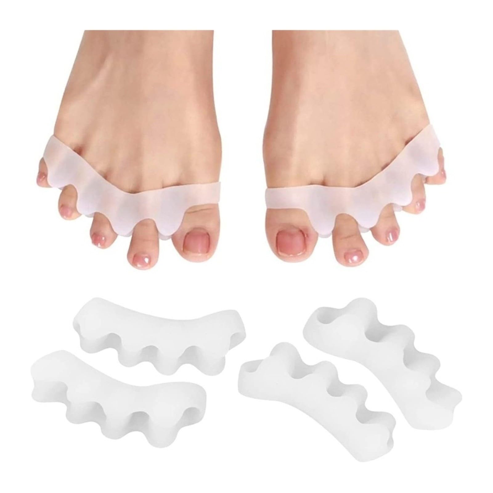 Silicone Toe Separator Hammer Bunion Gel Cushion 1 Pair Protective Pad Foot Care Tool(Skin)
