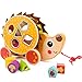 cossy Wooden Shape Sorter Pull Toy - Wooden Hedgehog Puzzle for Toddler Learning Walk-A-Long Push & Educational Toy for 1 Year Old
