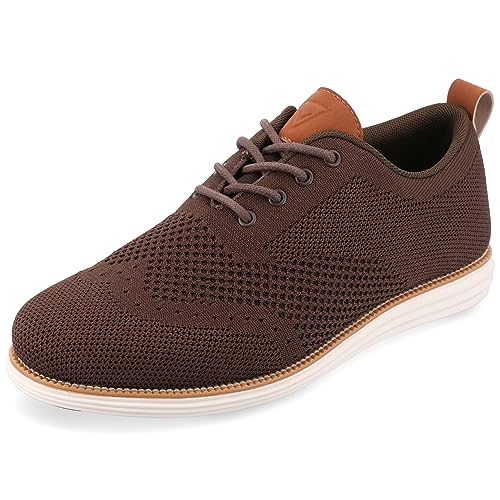 Vance Mens Ezra Wide Width Tru Comfort Foam Knit Wingtip Dress Shoe