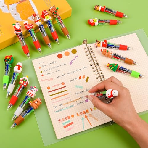 LiYiQ 100 Bolígrafos 4-en-1 Multicolor Tema Navidad miniatura 4