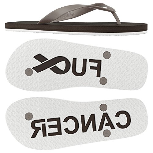FlipSidez Mens FUCK CANCER sand imprint flip flops
