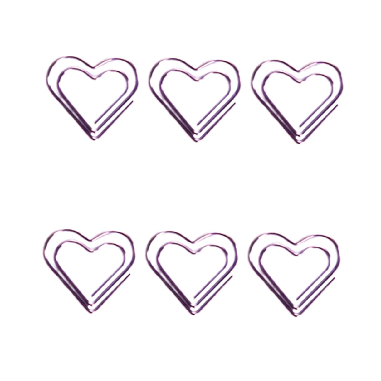 SHOWERORO 20pcs Creative Metal Heart Shape Paper Clips Paper Clips for Office Valentine Day Bookmarks