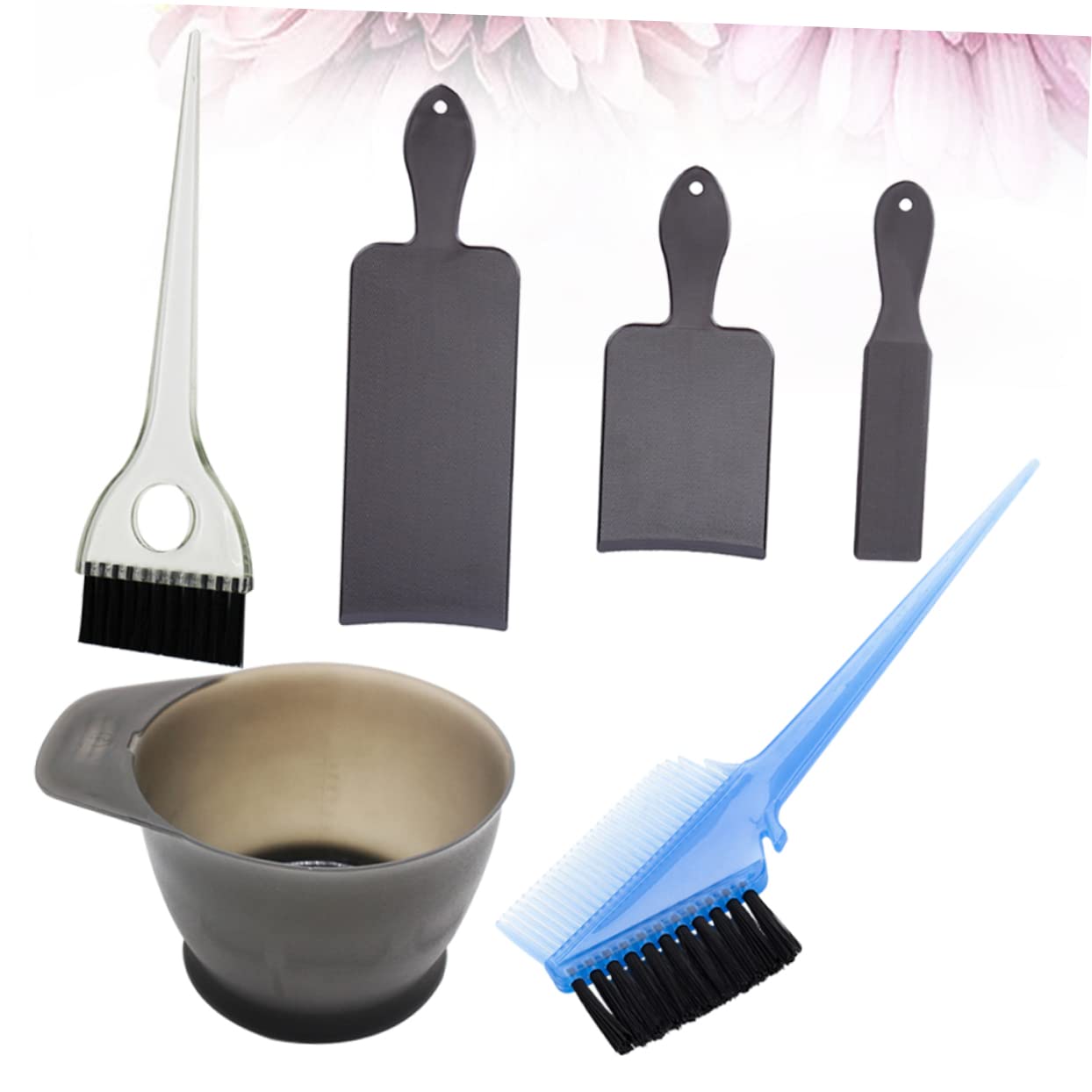 1Set Professional Hair Dye Tool Kit Set with Coloring Boards Brushes and Combs for Home and Salon Use Reusable Hair Dressing Accessories Black Blue Grey