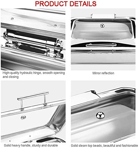 DBMGB Chafing Dish Speisewärmer Elektrisch Warmhaltebehälter Essen Buffetwärmer Heizung mit Sichtbarem Glasdeckel… – Bild 8