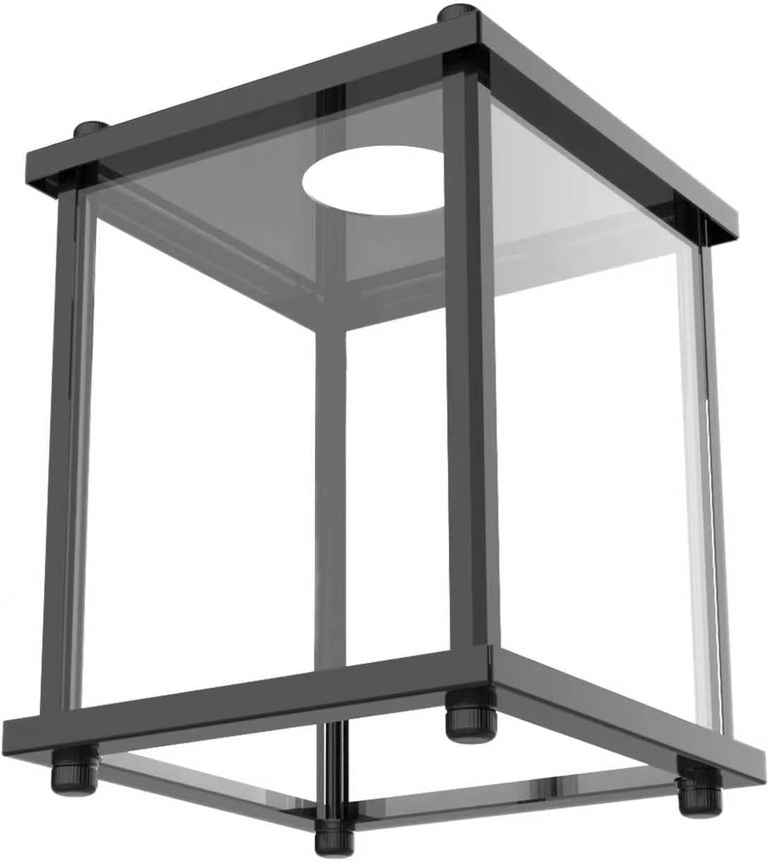 Square Black Mini Small Tempered Glass Lampshade with E26 Lamp Holder Suitable for Restaurants Living Rooms Bedrooms Reading Rooms Offices and Farmhouse Industrial Style Living Rooms