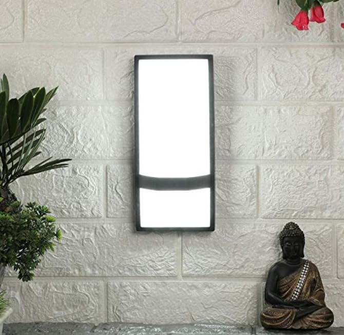 Image of JACKAL 12 Watt Warm White Up Down LED Outdoor Wall Lights Waterproof (Rectangular Shape) - IP65 Grade Waterproof Metal Body | Fancy Exterior Wall Mounted Light, Wall Lamp - 6 Months Warranty