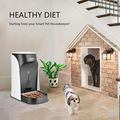 WOPET Automatic Cat Feeder, Pet Feeder Auto Dog Cat Feeder Stainless Steel Bowl,Portion Control & Voice Recording – Timer Programmable Up to 4 Meals a Day - Thumbnail 4