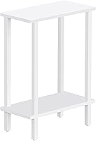 Vista 9 de TUTOTAK Small Side Table, Narrow End Table, Set of 2, Skinny Sofa Table, Slim Nightstand, Couch Table, Living Room, Bed Room, White TB01BW0622