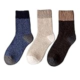 Yviv1yn Wintersocken, Winter Herren Dicke warme Socken Retro Kaschmirsocken Plus Size Casual Lange Socken for Herren 3 Paar (Color : S7, Size : EUR 39-46)