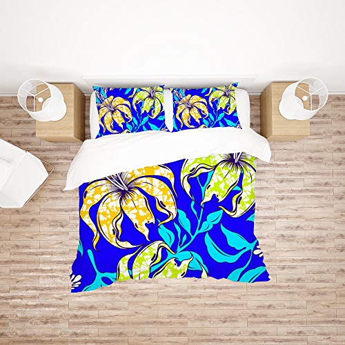 Housse de couette bleu ultra douce et durable en polyester pour lit double
