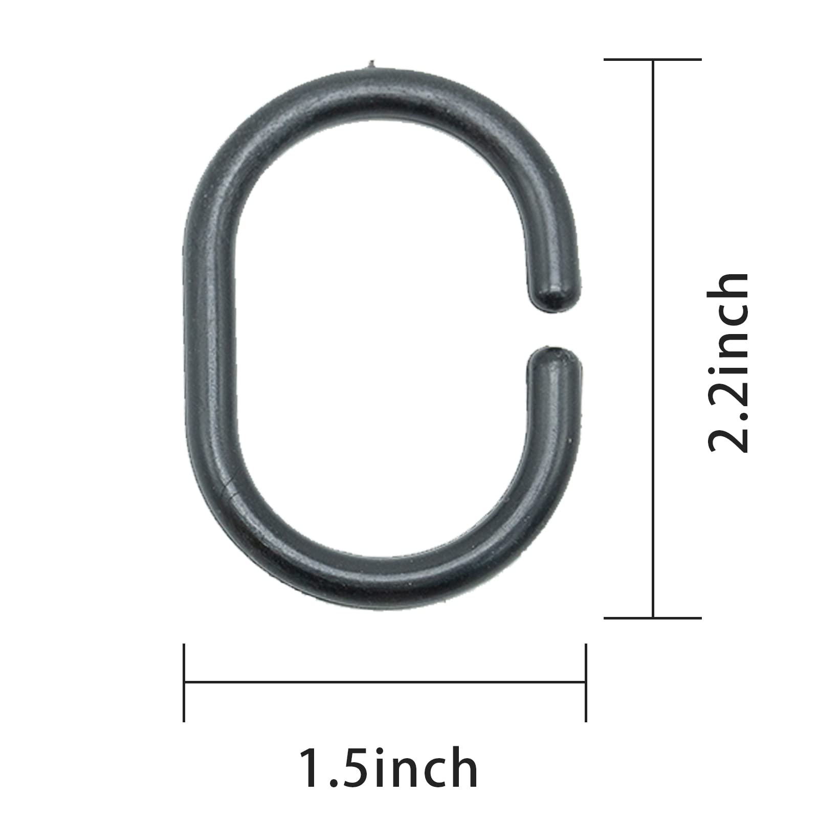 Anelli Per Tenda Da Doccia A Forma Di C Per Tende Da Doccia E Tende Da Finestra 12 Pezzi Nero 96423781