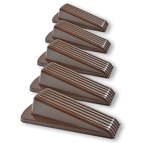 Door Stopper (5 Pack) Heavy Duty Rubber Door Stop - Gaps up to 1.2 Inches - Holds Doors Open on Any Surface