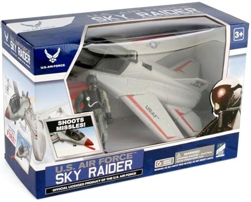 United States Air Force Sky Raider Fighter Jet Toy Airplane With Pilot & Missile - Realistic Military Aircraft & Soldier Action Figure - Bomber Plane Model For Kids 3+ #TOP6
