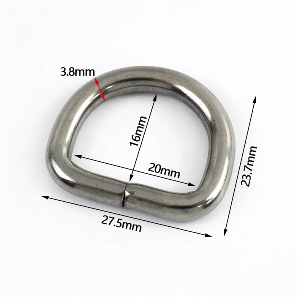 Pierścionki Kwadratowe zapięcie Torba Pasek parciany Obroża dla psa Karabińczyki Pętle Haczyk(01-SS-32mm,10Pcs)