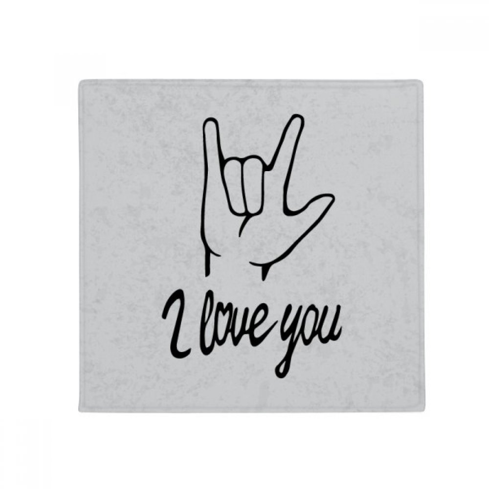 Tapis animaux anti-slip Noir I Love You absorbant pour salle de bain