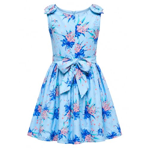 Image of Miss Lavish London Kid Dress for Girls, Shoulder Bow Printed Party Dress, Summer Dress for Girls, Kids Printed Dress for Birthday, Vacation, Wedding & Festival Girls Dresses