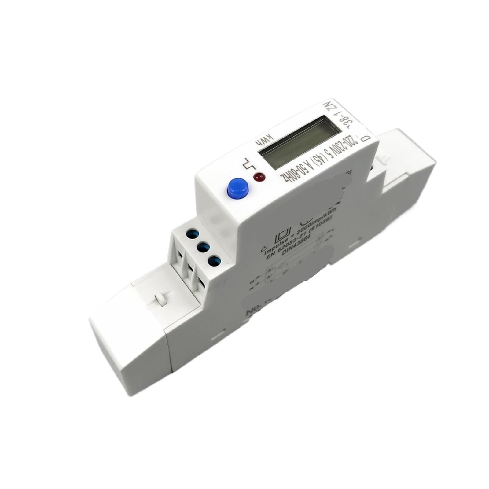 Compteur d'énergie Din Rail 230V KWH monophasé avec RS485 MODBUS-RUT pour suivi consommation domotique