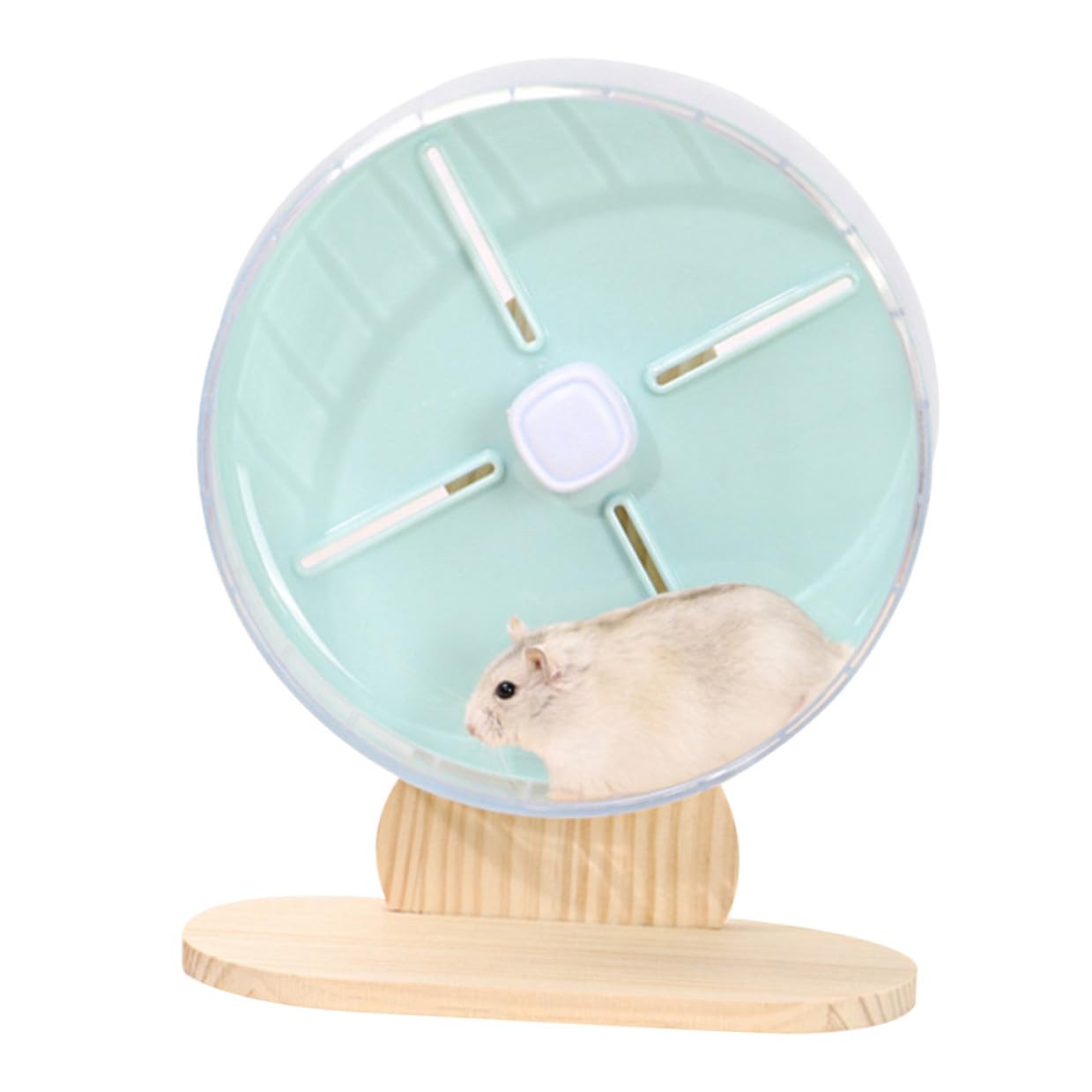 Milisten Geräuschloses Hamsterrad 20cm mit Holzständer Kompaktes Laufrad für Hamster Mäuse und Chinchillas Dekoratives Käfigrad für Kleintier Zubehör