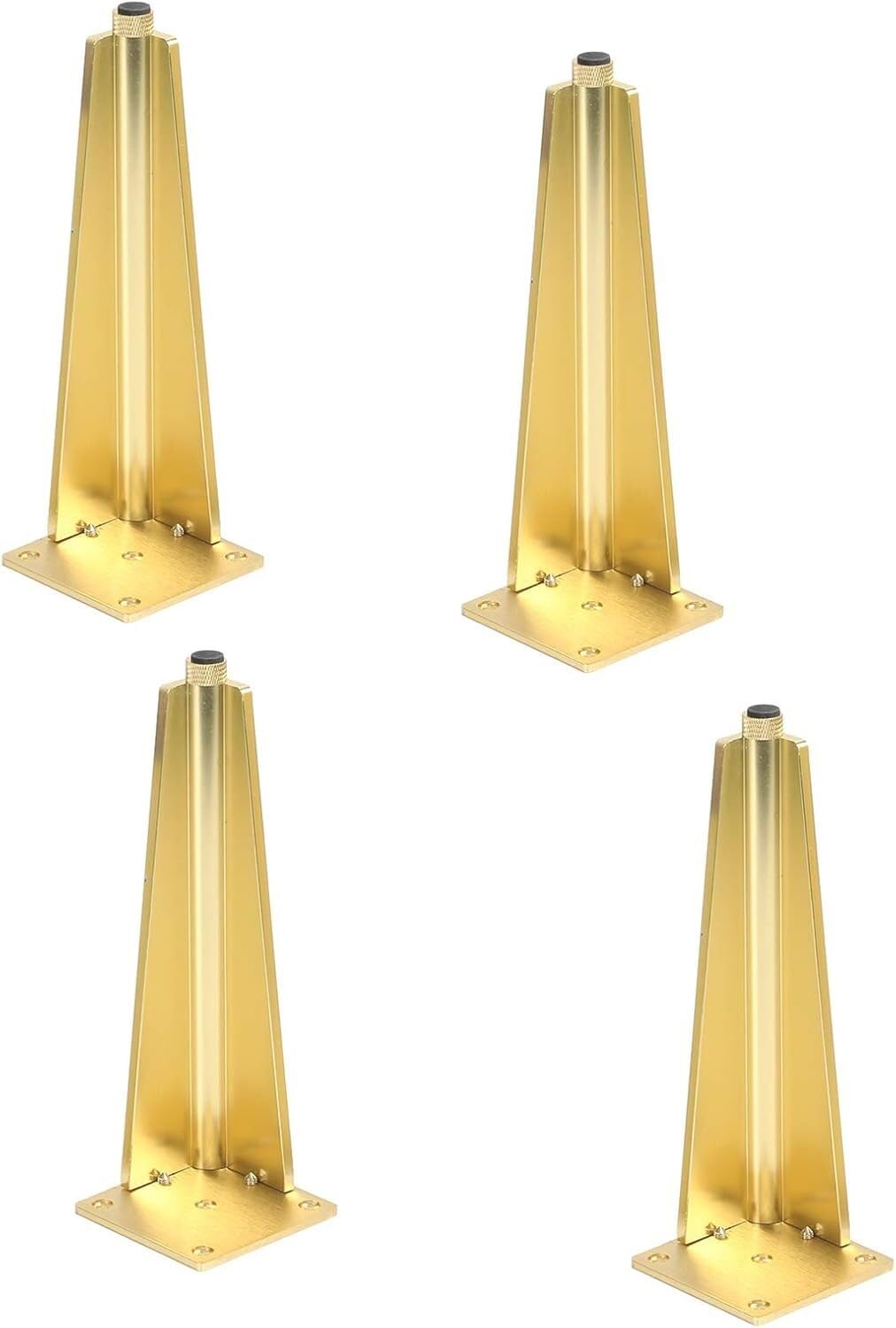 Rhllvj Gold 4Pcs Furniture Feet, Heavy Duty Metal Support Feet For Sofa, Tv Stand, Coffee Table, Bed, Sideboard, Cabinet, Dresser(Gold)