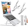 Foonii Laptopstandaard, opvouwbare aluminium laptopstandaard, draagbaar, in hoogte verstelbaar, geventileerd notebook…