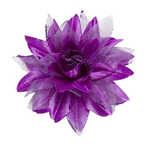 NET TOYS Rosen Haarblüte Hawaii Haarspange lila Blumenspange Kopfschmuck Haarblume Ansteckblume Rose Blumen Haarschmuck Cover