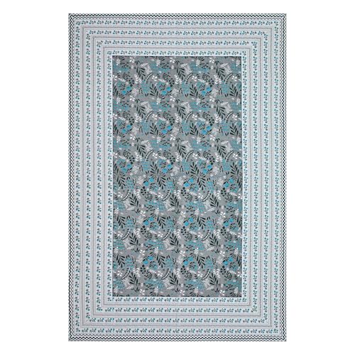 Image of 100% Cotton Single Bedsheet with 1 Pillow Cover | 240 TC Pure Cotton Flat Bed Sheet | Traditional Jaipuri Printed Bedding Set | Soft & Breathable | 60 x 90 Inch (Rangmahal Single 23)